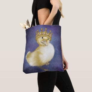 Bolsa Tote Quackery Real: Duque Amarelo com Coroa Dourada