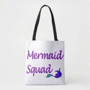Bolsa Tote Quadrado da Sereia com saco de toques de cauda rox