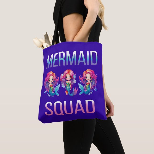 Bolsa Tote Quadrado de Mermaid (Close Up)