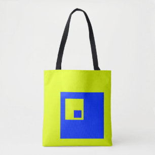 Bolsa Tote Quadrados amarelos e azuis