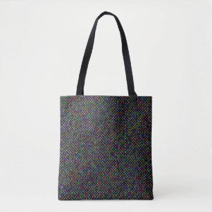 Bolsa Tote quadrados coloridos padrão vibratório único geomét