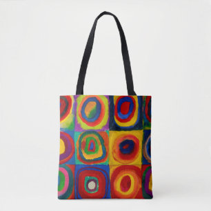 Bolsa Tote Quadrados com Círculos, Abstrato, Wassily Kandins