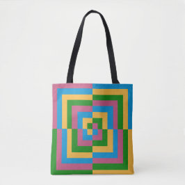 Bolsa Tote Quadrados Geométricos Coloridos