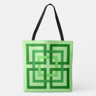Bolsa Tote Quadrados Geométricos Modernos, Mint Green e Emera