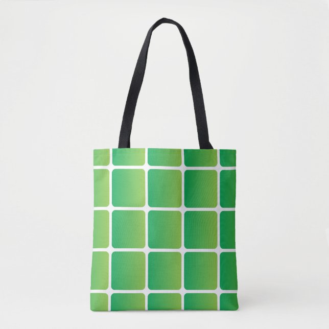 Bolsa Tote Quadrados verdes iguais (Frente)