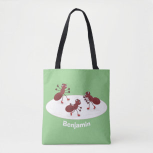 Bolsa Tote Quadrinhos de gelo de formigas vermelhas felizes