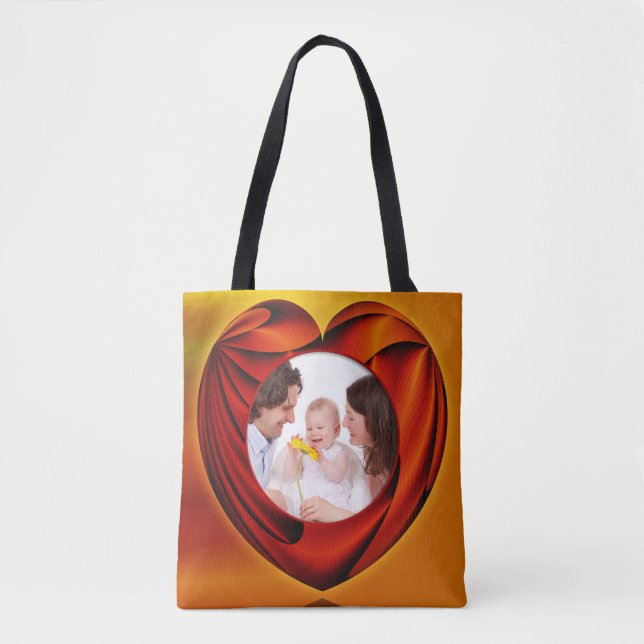 Bolsa Tote Quadro - Coração da Vida + sua Foto (Frente)