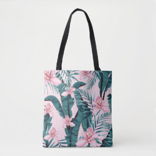 Bolsa Tote Quadro trópico de verão pintando um padrão unif