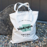 Bolsa Tote Qualquer Bag de Boas-vindas do Mapa Colorido do Es<br><div class="desc">Saco de presentes de boas-vindas para convidados fora da cidade para o seu casamento, com a imagem do Estado de Washington. Você pode editar as cores de qualquer parte desta design, assim como mover o coração para o local do seu casamento. Para alterar as cores, clique em personalizar e, em...</div>