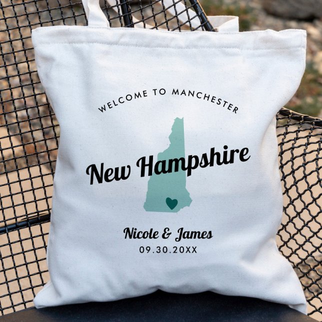 Bolsa Tote Qualquer Bag de Boas-vindas do New Hampshire Map, (Criador carregado)