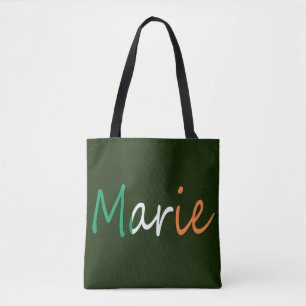 Bolsa Tote Qualquer nome sobreposto no Estado de bandeira irl