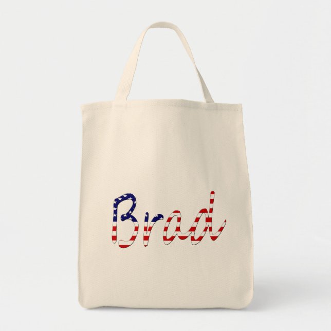 Bolsa Tote Qualquer nome sobreposto no USA Flag gtt (Frente)