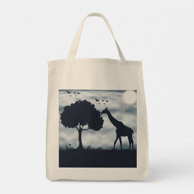 Bolsa Tote Quando a Lua sussurra para a Girafa (Verso)