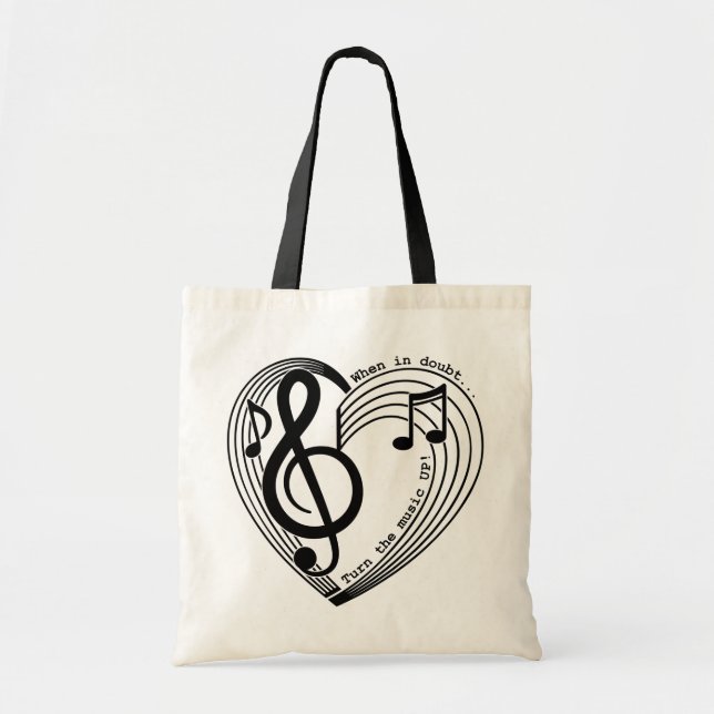 Bolsa Tote Quando em Dúvida Aumenta a Música (Frente)