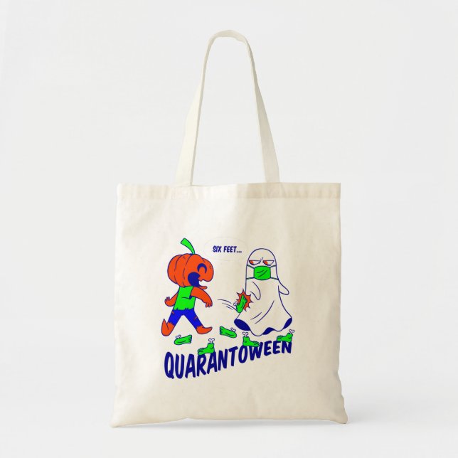 Bolsa Tote quarentena de covid halloween ghost entre (Frente)