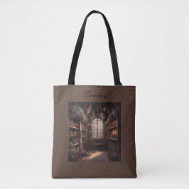 Bolsa Tote Quarto aconchegante Dark Cottagecore livros e flor