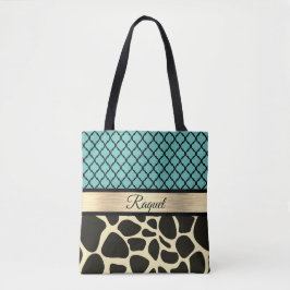 Bolsa Tote Quatrefoil Girafa Impressão personalizado