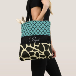 Bolsa Tote Quatrefoil Girafa Impressão personalizado