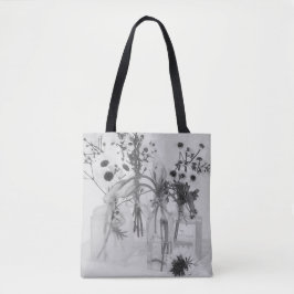Bolsa Tote Quatro Frascos E Flores Brancas
