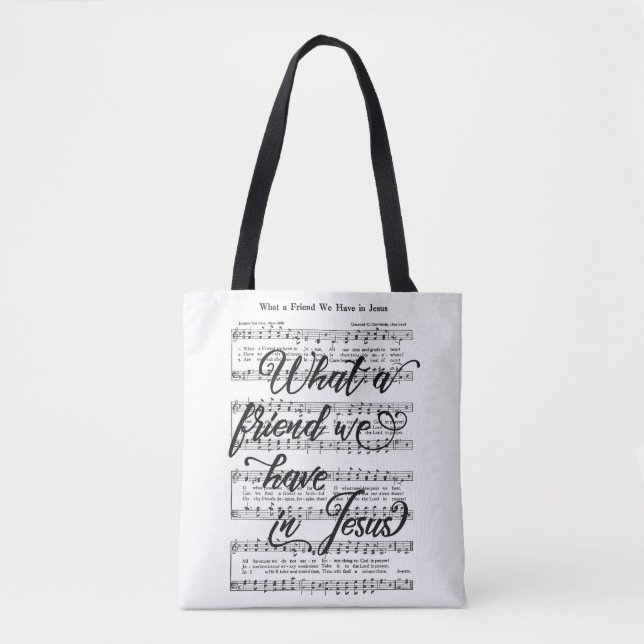 Bolsa Tote Que Amigo temos em Jesus, Hymn (Frente)