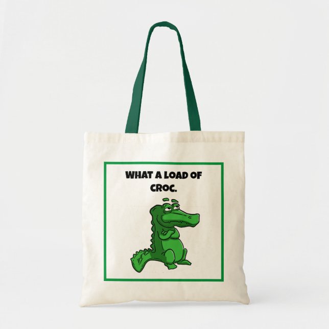 Bolsa Tote Que Cartoon Croc Funny Alligator (Frente)