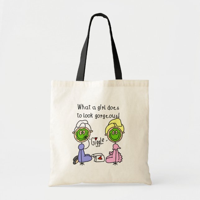 Bolsa Tote Que menina faz para olhar lindo! Saco (Frente)