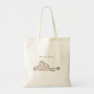 Bolsa Tote "que você está lendo" belo coelho com livro