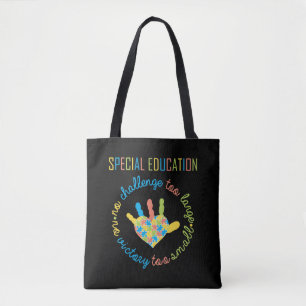 Bolsa Tote Quebra-cabeça de Sensibilização do Professor Es