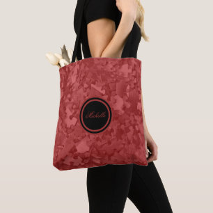Bolsa Tote Quebra-cabeça Red Jigsee Adicionar Nome ou Monogra