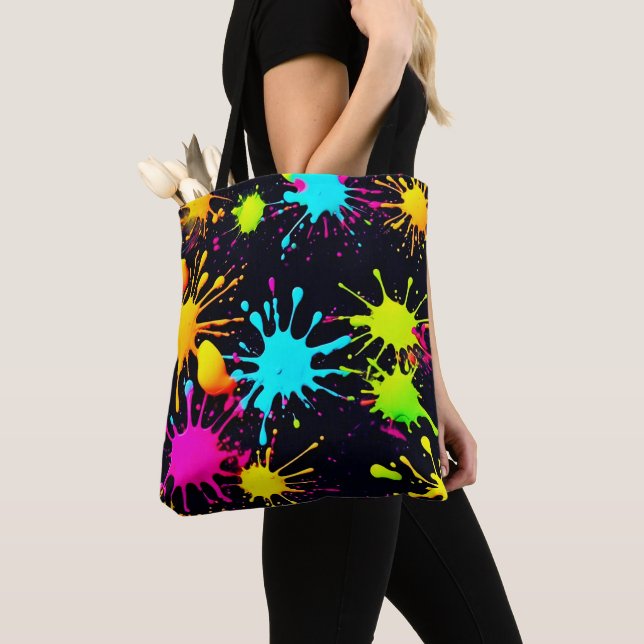 Bolsa Tote Quebra de cor artística com pintura gota (Close Up)