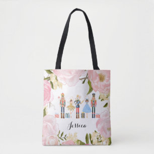 Bolsa Tote Quebra-Nozes Floral de Watercolor