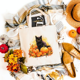 Bolsa Tote Queda de Gato Negro