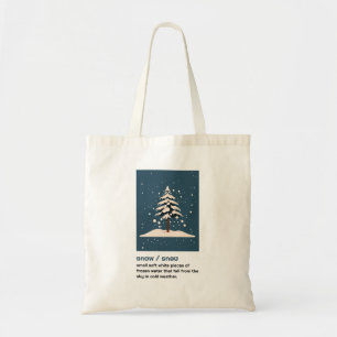 Bolsa Tote Queda de neve e árvore de pinos