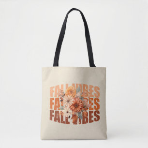Bolsa Tote Queda de vibes aquáticas flores silvestres folhas
