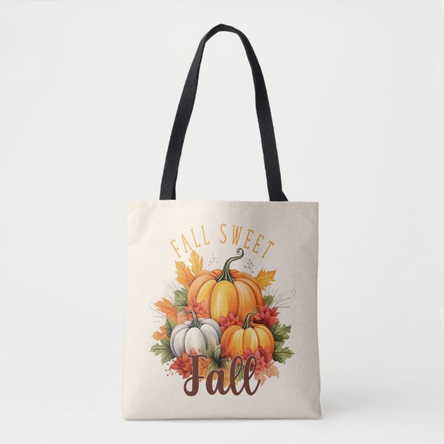 Bolsa Tote Queda Doce - Bombas e Folhas de outono (Frente)