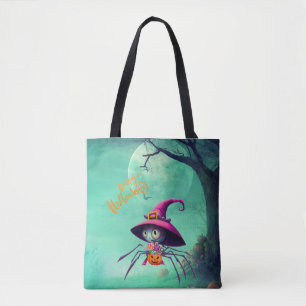 Bolsa Tote Queda/outono/aranha/bruxa/halloween