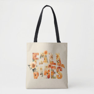 Bolsa Tote Queda vibes aquarelas flores silvestres folhas out