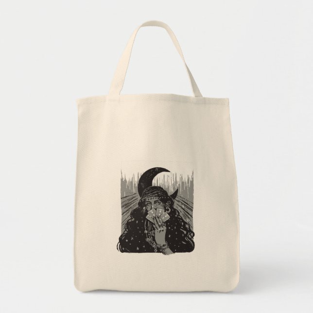 Bolsa Tote queen card art design moon  (Frente)