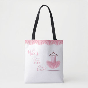 Bolsa Tote Quem é Tutu Cute Ballerina Pink Girly Name