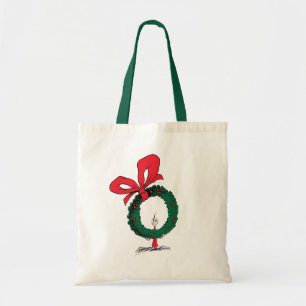 Bolsa Tote Quem Espia Através da Coroa de Natal