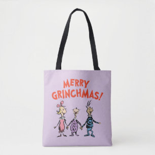 Bolsa Tote Quem está de mãos dadas Merry Grinchmas