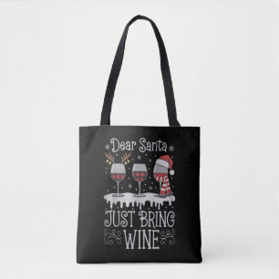 Bolsa Tote Querido Papai Noel Traga Apenas Vinho Festa de Beb