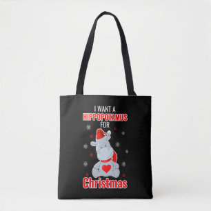 Bolsa Tote Quero Um Hippopotamus Para O Natal - Xmas Hippo