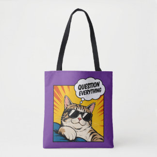 Bolsa Tote Questione Tudo - Gato Conspirador