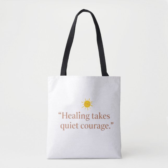Bolsa Tote Quiet Courage for Healing (Frente)