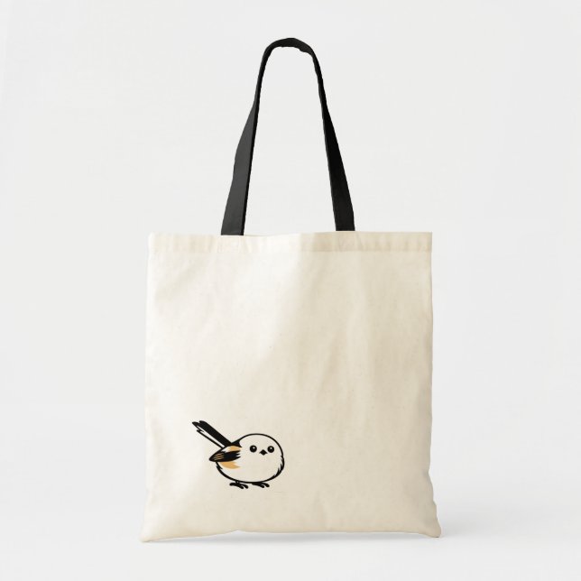 Bolsa Tote Quiet Minimal Long-Tailed Tit Illustration (Frente)