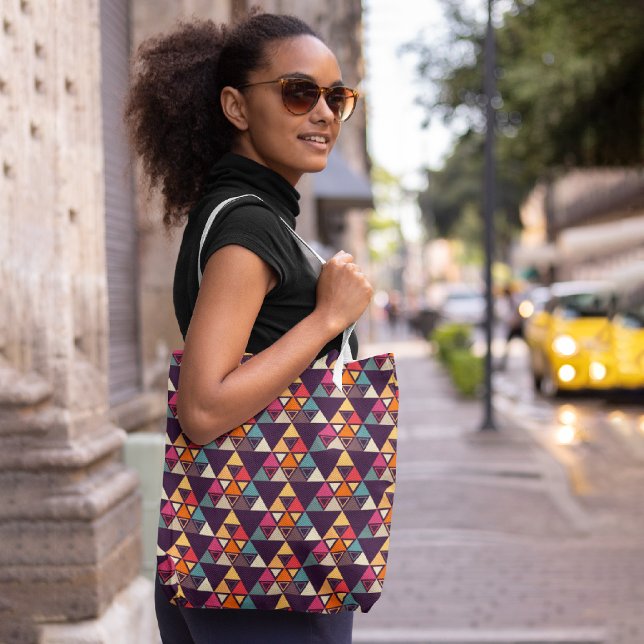 Bolsa Tote Quilômetros de Triângulo Moderno (Criador carregado)