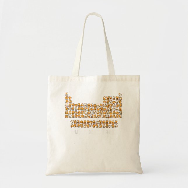 Bolsa Tote Química de Gato de Mesa Restrita Mesa Periódica S (Frente)