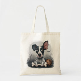 Bolsa Tote Quirky Halloween Pup: Cachorro com Basquete