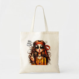 Bolsa Tote Quirky Hippie Lady Keep Weird Tote Bag